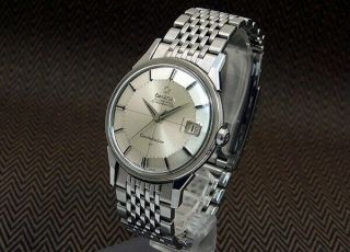 Omega Constellation Chronometer Vintage Silver Date 12 - Angle Ss Automatic Watch
