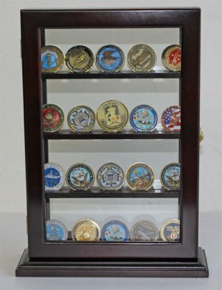 4 Shelves Military Challenge Coin Stand Counter Top Display Case - Coin14 - Ma