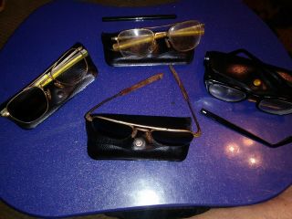 Usaf American Optical Ao Sunglass,  Glasses Aviator Pilot (3) 5 1/2 12k (1) 4 3/4