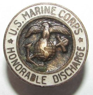 Ww1 (usmc) United States Marine Corps Honorable Discharge Lapel Military Pin
