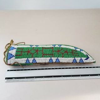 Antique Northern Plains (Montana?) Beaded Knife Sheath,  ca.  1880s - 1890s. 5