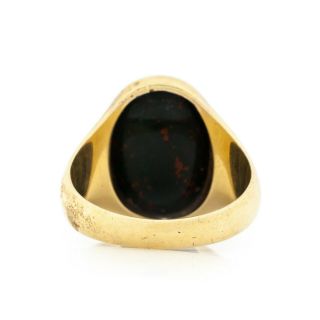 Antique Vintage Nouveau 18k Gold Bloodstone Heraldic Intaglio Mens Ring Sz 10.  75 4