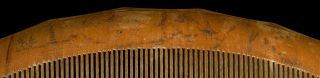 Late 19th Early 20th C Japanese Wooden Comb Incised Pagoda Mountain Scene Signed 4