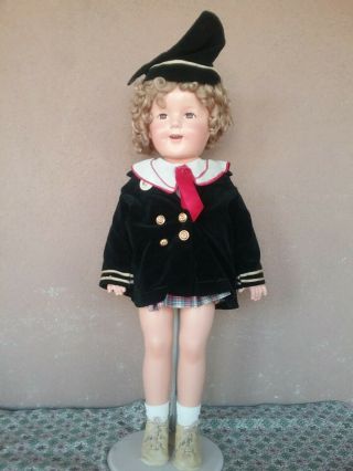Shirley Temple Vintage Ideal 1930s Composition Doll Tagged Dress Am.  Legion 28 "
