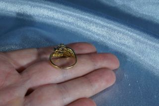 ANTIQUE VICTORIAN 18K GOLD OLD CUT DIAMOND PEARL ' TOI ET MOI ' RING 5
