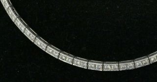 Vintage 1950s Platinum elegant 12.  0CTW VS1/G diamond Riviera necklace 2