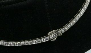 Vintage 1950s Platinum elegant 12.  0CTW VS1/G diamond Riviera necklace 3