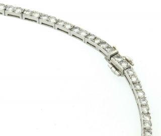 Vintage 1950s Platinum elegant 12.  0CTW VS1/G diamond Riviera necklace 5