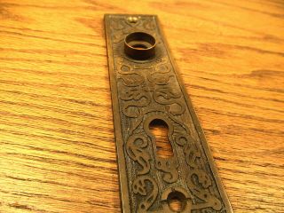 Old Brass ? Bronze ? Eastlake ? Door Knob Plate.  Backplate.  " As Found " Ornate