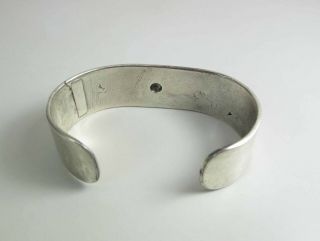 Heavy Antique 1st Period Navajo Ingot Silver Cuff Bracelet W/ Insects 60.  4 Grams 6