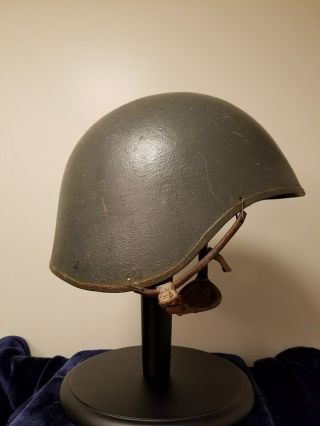 US WWII USN MK - 2 Navy Talker Gunners Helmet And Chin Strap - PLKT 2