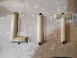 3 x Old vintage metal letters L I T 4