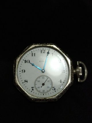 Antique Elgin Pocket Watch 12s 15j Gr 313 C.  1918 Fancy 