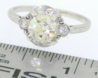 Antique EGL USA Platinum 1.  67CT VS Old Miner diamond wedding ring size 8.  25 5