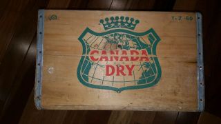 1960 Canada Dry Ginger Ale Wooden Crate Box 16 X 12 X 11