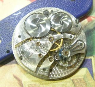 Awesome 1921 Waltham A.  W.  W.  Co.  12s Of 17j Fancy Engine Turn Dial Moon Hands