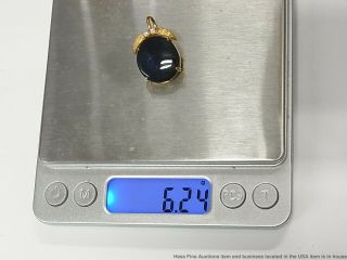 Heavy 18k Gold Natural Black Opal Diamond Pendant 6.  2gr Necklace Enhancer Slide 11