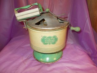 Vintage " Sunny Suzy " Toy Tin Washing Machine With Ringer