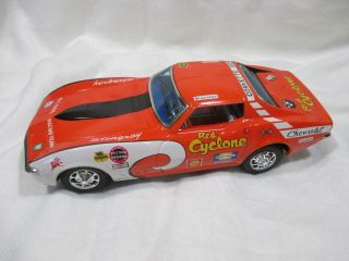 Vintage Battery Operated Taiyo Red Cyclone Chevrolet Corvette Tin Litho Race Car