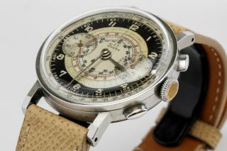 Vintage Omega Chronograph Steel Watch Cal 33.  3 Ref 2393/2 38mm Circa 1940s 10