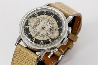 Vintage Omega Chronograph Steel Watch Cal 33.  3 Ref 2393/2 38mm Circa 1940s 11