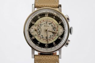 Vintage Omega Chronograph Steel Watch Cal 33.  3 Ref 2393/2 38mm Circa 1940s