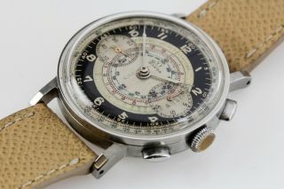 Vintage Omega Chronograph Steel Watch Cal 33.  3 Ref 2393/2 38mm Circa 1940s 5