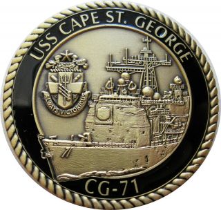 Uss Cape St.  George Cg - 71 Us Navy Cruiser Challenge Coin Variant Edge Style