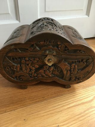 Wooden Carved Vintage Box Casket