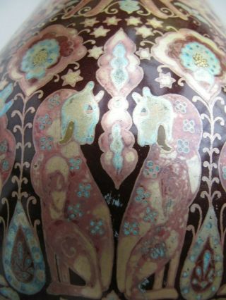 ANTIQUE ZSOLNAY PECS HUNGARY ART POTTERY VASE,  Eosin glaze,  shape c.  1895 - 1900 11