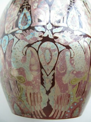ANTIQUE ZSOLNAY PECS HUNGARY ART POTTERY VASE,  Eosin glaze,  shape c.  1895 - 1900 12
