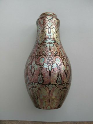 Antique Zsolnay Pecs Hungary Art Pottery Vase,  Eosin Glaze,  Shape C.  1895 - 1900