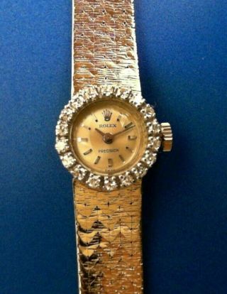Vintage Rolex Precision 18k Gold Women 