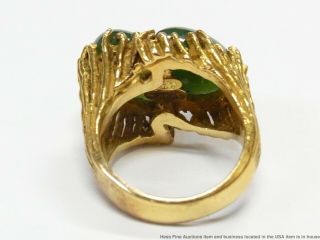 1971 Grosse Henkel 18k Gold Jade Ring 1971 Designer Signed Paisley Freeform 20gr 5