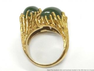 1971 Grosse Henkel 18k Gold Jade Ring 1971 Designer Signed Paisley Freeform 20gr 6