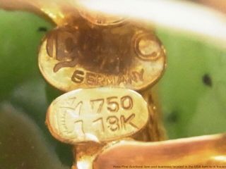1971 Grosse Henkel 18k Gold Jade Ring 1971 Designer Signed Paisley Freeform 20gr 7