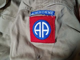 Rare Ww2 82nd Airborne Division Patch Shirt Blouse Khaki