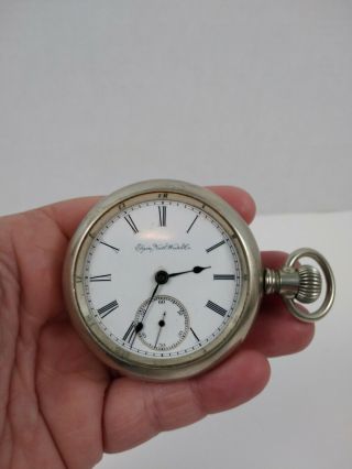 Antique Elgin National Watch Co 2785148 Pocket Watch Illinois Nickel Silver