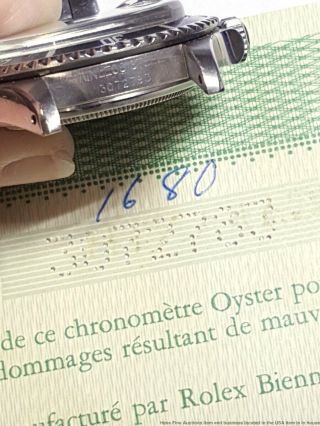 Vintage Rolex Submariner Date 1680 1970s Mens Steel Watch Booklet Papers sticker 5