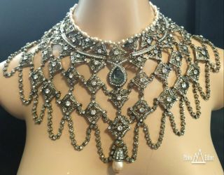 Heidi Daus " Speechless " Large Bib Necklace Ret: $600.  45