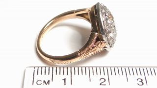 Impressive Antique Georgian Rose Cut Diamond Daisy 18ct Gold Ring 9