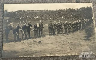 Ww1 Postcard 4th Canadian Division Sports Dominion Day 1916 Prepairing (17584)