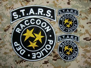 A Set Black Resident Evil Umbrella Stars Reccoon In The Rear Embroidery Patch