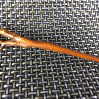 Rare Collectible Boxwood Handwork Plum Blossom Japanese Netsuke Antique Hairpin 7