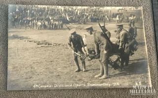 Ww1 Cef Postcard 4th Canadian Division Sports Dominion Day 1916 Wounded (17586)