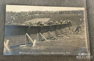 Ww1 Cef Postcard 4th Canadian Division Sports Dominion Day 1916 Assault (17583)