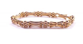 Antique Gold Bracelet Gate Expanding 9 Carat Rose Gold Circa 1910 11.  6grams