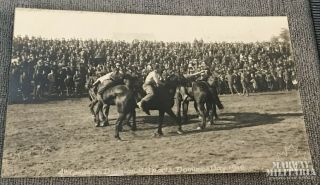 Postcard 4th Cdn Division Sports Dominion Day1916 Wrestling On Horses (17589)