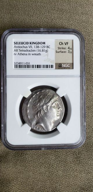 Seleucid Kingdom,  Antiochus Vii 138 - 129 Bc,  Ar Ancient Silver Coin - Ngc Vf