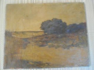 Antique 19c Oil On Canvas Landscape Painting Signed A Jouhin 20 X 16